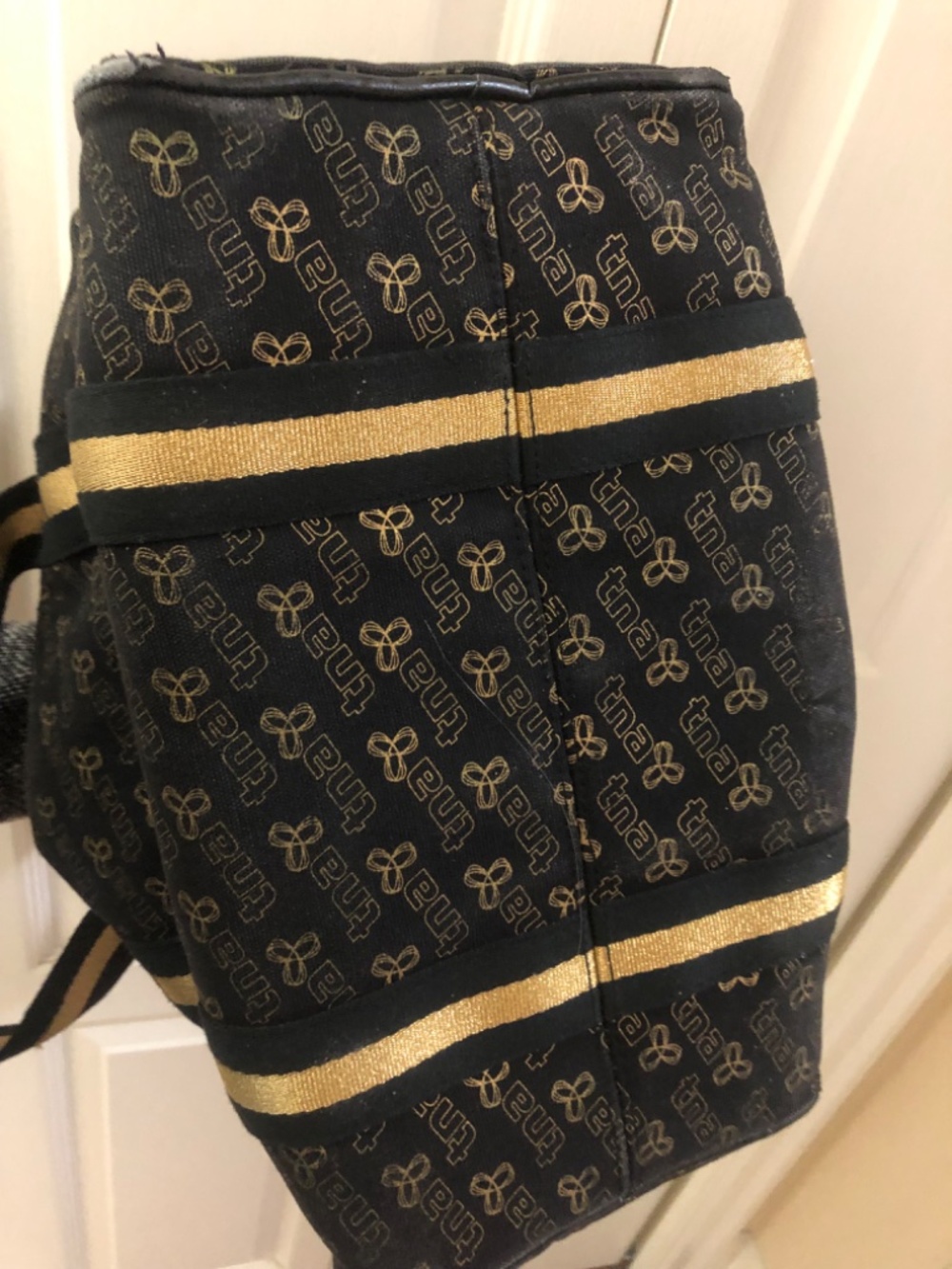 TNA tote bag black and gold 12.5 inch x 7 inch approx - Picture 3 of 7